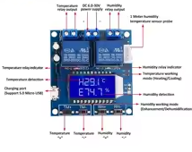 XY-TR01 SHT20 Humidity Temperature Controller DC 12V Hygrometer Thermometer Thermostat Humidistat LCD Digit Display Relay Module – KSH 2,000 at CLOUD SENSORS Mombasa – Top quality HIMA electronics. Best electronics in Kenya. Shop now for Arduino, ESP32, sensors and IoT devices. - View 3