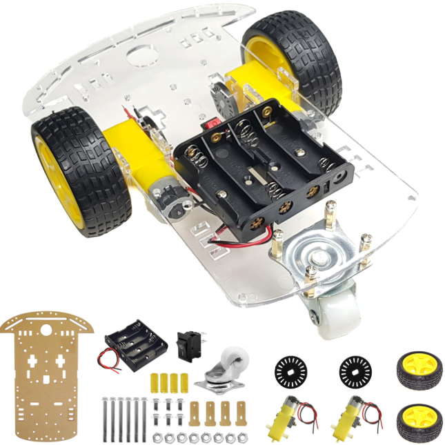2WD 2 Wheel Transparent Robot Motor Chassis Kit for Arduino – KSH 1,000 at CLOUD SENSORS Mombasa – Top quality motors. Best electronics in Kenya. Shop now for Arduino, ESP32, sensors and IoT devices.