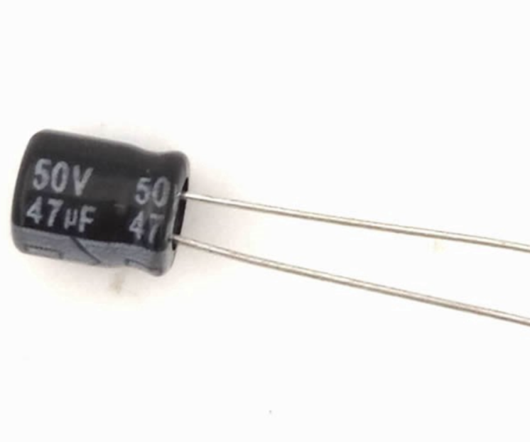 47UF 50V Aluminum Electrolytic Capacitor – KSH 20 at CLOUD SENSORS Mombasa – Top quality capacitors and resistors. Best electronics in Kenya. Shop now for Arduino, ESP32, sensors and IoT devices.
