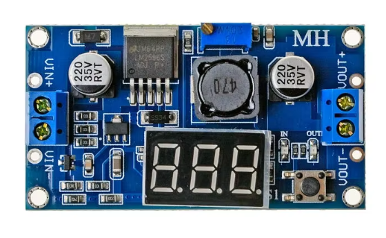 LM2596S power module + LED Voltmeter DC-DC adjustable step-down power supply module with digital displa – KSH 400 at CLOUD SENSORS Mombasa – Quality electronics in Kenya